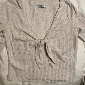 Tie front long sleeve A&F